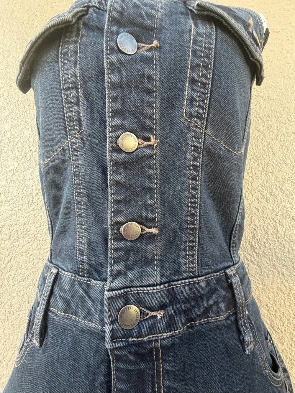 Universal Thread Denim Halter Midi Dress Size 10 NWT Dark Wash - Picture 3 of 11
